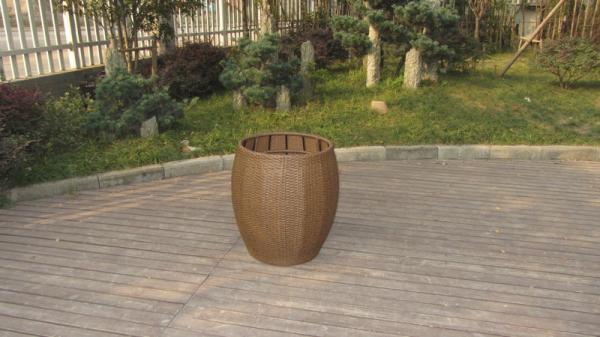 Brown Aluminum Frame and Resin Wicker Storage Box , UV Resistant