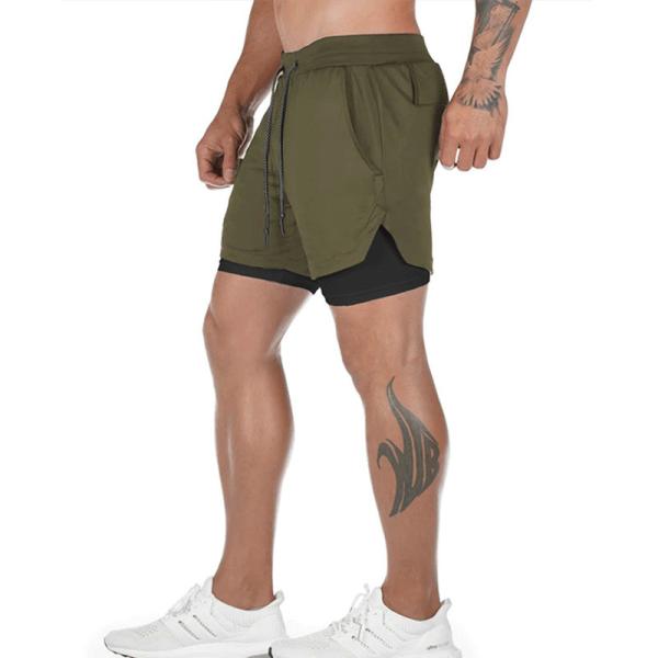 Custom Logo Double Layers Fitness Sportswear Mens Workout Compression Running Gym Shorts
