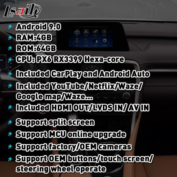 Lsailt Lexus Video Interface for 2013-2021 NX with CarPlay, NetFlix,Android Auto for RX200t RX450h LX570 LX460d
