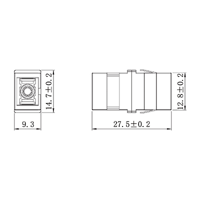 SC OM4 SX Welding Fiber Optic Adapter Without Flange with Ceramic Sleeve for Precise Optical Coupling