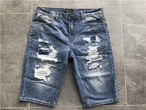 Light Wash Mens Denim Jacket And Jeans Ripped / Patched Denim Bermuda Shorts TW73091