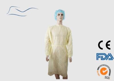 Hospital Vistors Use Yellow Isolation Gowns PP Plastic Material 20G