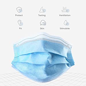 10PCS Disposable Face Masks, 3-Ply Earloop Mouth Mask for Dust and Personal Health, Respirator Masks Thicker Breathable