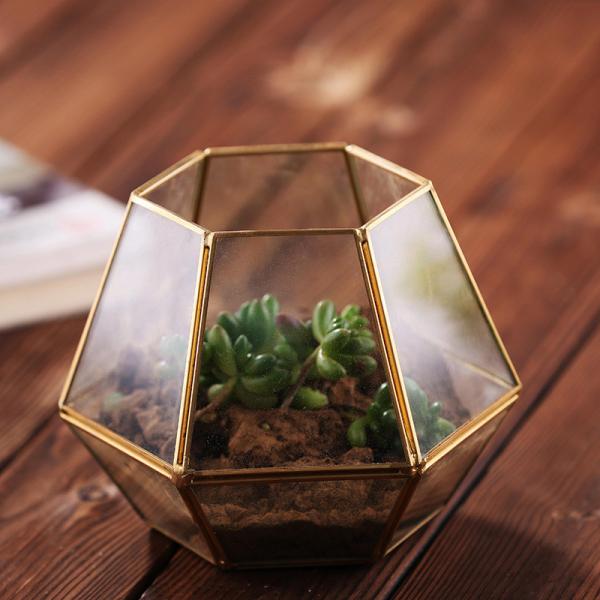 Modern Tabletop Decor Glass Homeware Geometric Terrarium DIY Flower Display Vase