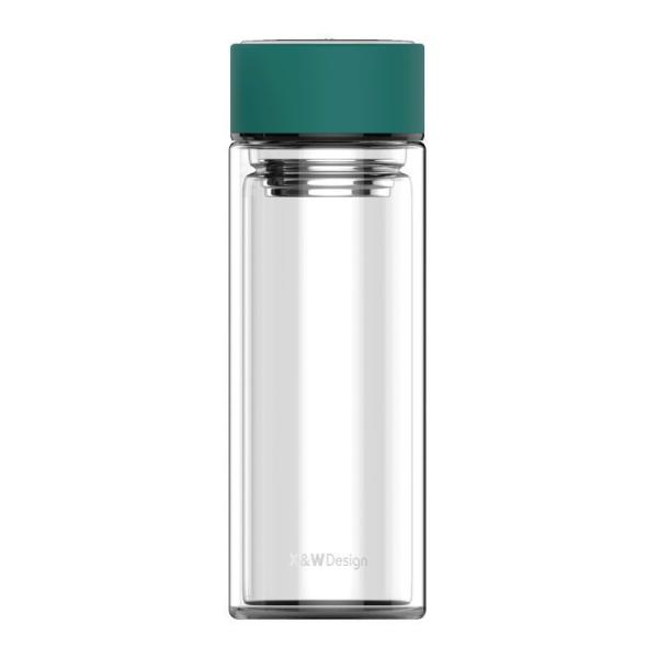 Leakproof Double Wall Borosilicate Glass Tea Bottles Infuser For Green Tea