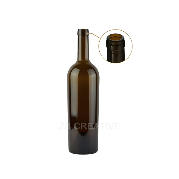 Tapered Bordeaux 750 Ml Empty Wine Bottles Cork Top For Red Wine 540g 1724K