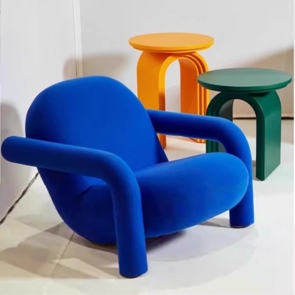 Custom Comfortable Upholstered Armrest Single Sofa Chair Solid Wood Frame Modern