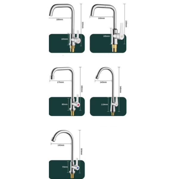 Горячий и холодный кухонный кран из нержавеющей стали для ванной