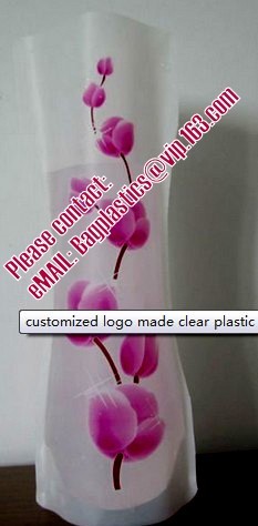 Vinyl Plastic Standup Flower Vase,PVC Plastic Flower Vase With Wonderful Design,Waterproof Foldable Plastic