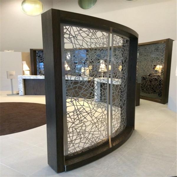 stainless steel curved panel decorative curved screen for room partition