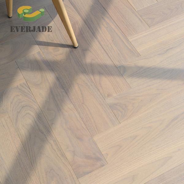 Length 1900/1860/2200/RL mm Brushed Wood Flooring in White Washed Oak Maple and Walnut