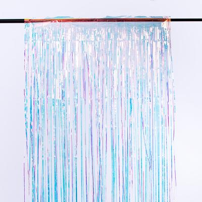 Silver Blue Foil Fringe Curtain 40X80 Fringe Backdrop Lightweight