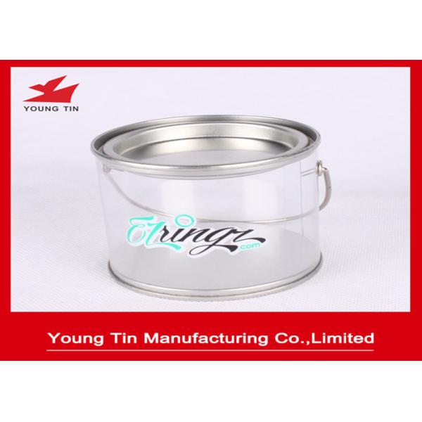 Empty Round Candy Gift tins , Cylinder Color Printed sliver tin containers with lids