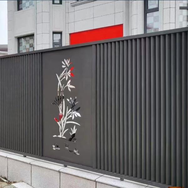 Surface Mount Decorative Horizontal Slat Aluminum Fence Designed Aluminium Slat Fencing
