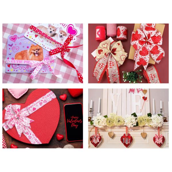 Cinturón de bordes con cable Blanco Negro Oro Rojo Cinta de color sólido para la decoración del Día de San Valentín