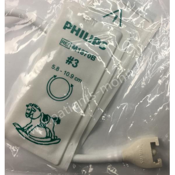 PHiliph Neonatal Infant NIBP Cuff 5.8-10.9cm #3 M1870B Non Invasive Blood Pressure Single Patient