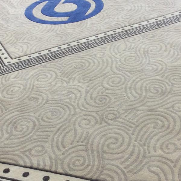 Home Handmade Tufting White Color Carpet and Rug with Custom Design from Wool/Arcylic