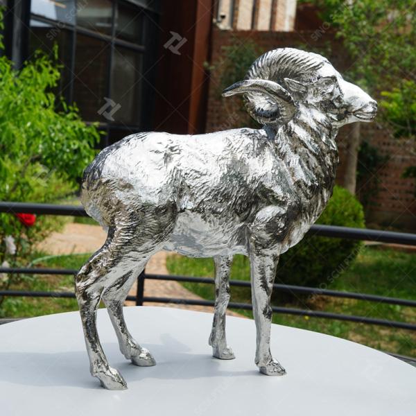 316L Stainless Steel Bighorn Sheep Sculpture Mirror Polishing