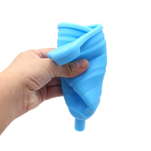 Funil dobrável da cozinha do silicone flexível portátil para transferência líquida