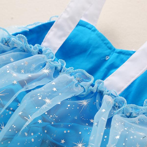 120CM Elf Light Blue Mesh Children'S Dress Clothing For Toddlers
