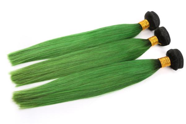 12-24 Inches Two Tones Green Color  Hair Virgin Brazilian Human Hair Extension