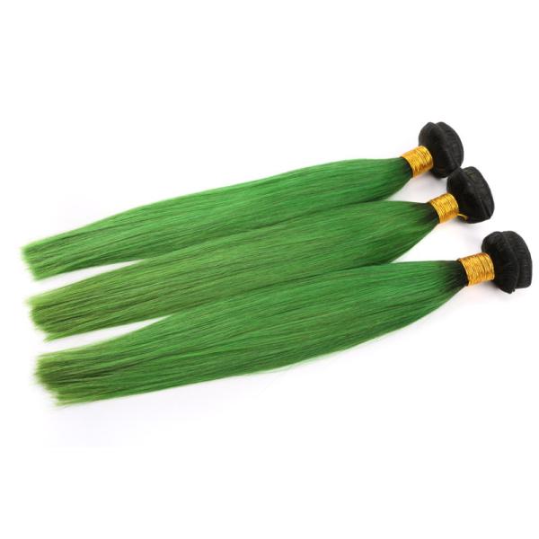 12-24 Inches Two Tones Green Color  Hair Virgin Brazilian Human Hair Extension