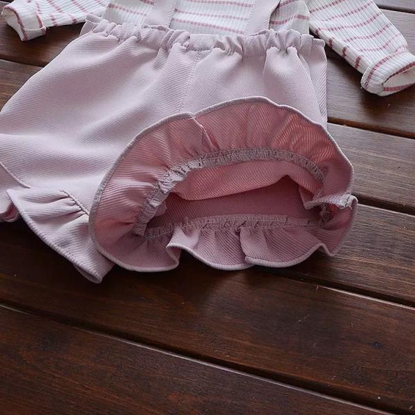 43.4in Striped Summer Children'S Clothing White Overalls Casual Strap Shorts