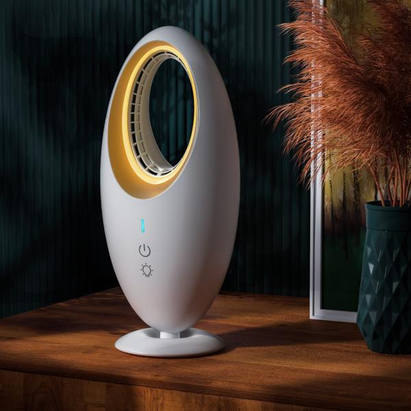 Portable Electric Desk Fan Rechargeable Mini USB Bladeless Table Fan ABS PC Tower Fan