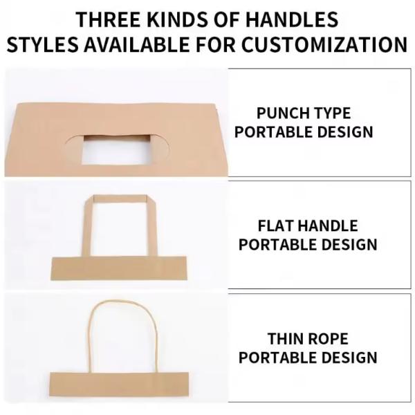 Cheap Kraft Paperbag Customized Brown Takeaway Paper Bag