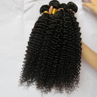O cabelo brasileiro puro encaracolado perverso do Afro humano não processado do cabelo do Virgin empacota a cor natural