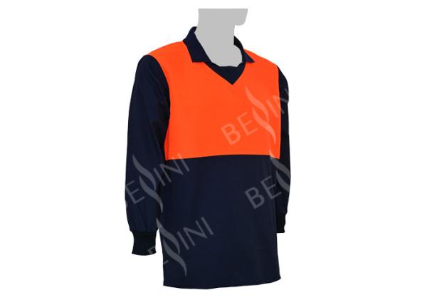 Fashionable Custom Long Sleeve Work Shirts , Personalised Work Clothing V Neck