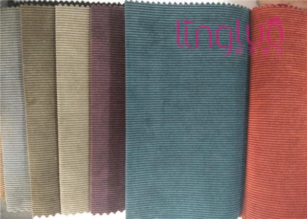 Quick Drying Polyester Yarn Dye Linen Upholstery Fabric 330gsm