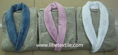 bathrobe , bath shirt , yellow , blue , white color , 100% cotton