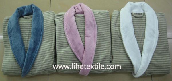 bathrobe , bath shirt , yellow , blue , white color , 100% cotton