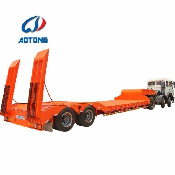 2 Axle 28 Tons Lowbed Lowboy Truck Trailer Semi Trailer for Heavy Equipment Transport