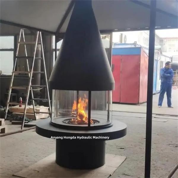 Western Style Central Wall Mounted Hanging Fireplace Wood Burning Stove With Glass