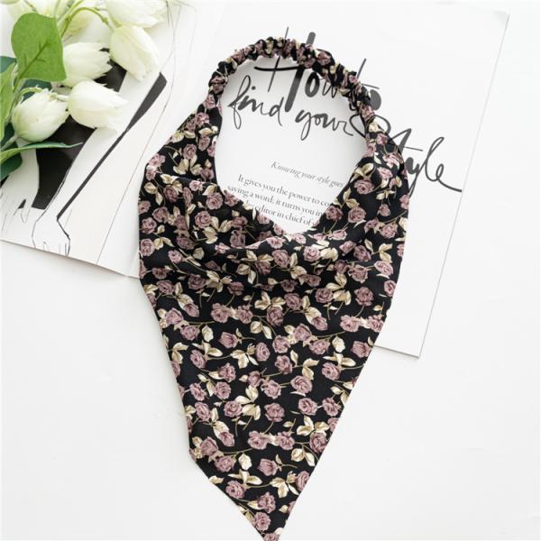 Europe United States floral hair band square scarf hair girl elastic headband cross-border hot bun head triangle