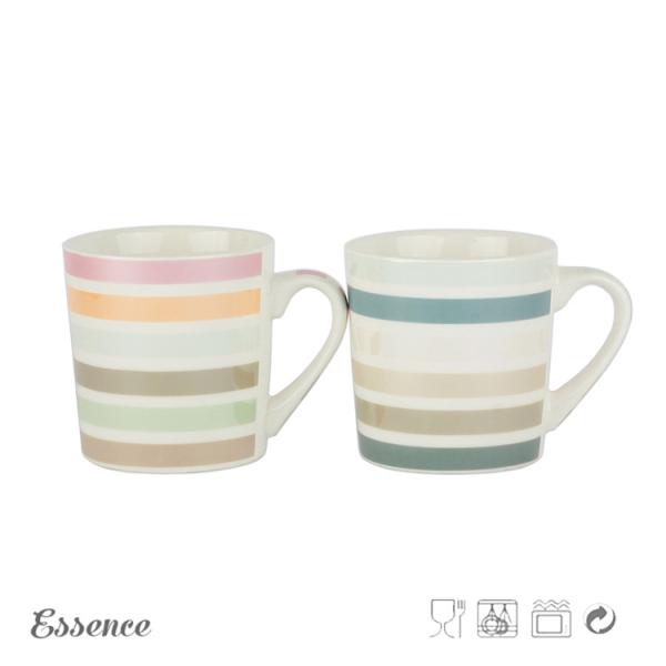 Decal Printing Ceramic Bone China Xmas Mugs / Tea Mug 245ml FDA Certification