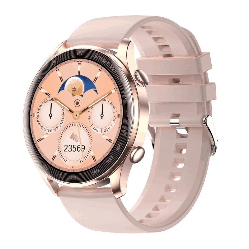 Support OEM & ODM | Elegant Women's Round Smart Watch with IP67 Waterproof BT5.1 Bluetooth Calling and 1.32-inch IPS Touch Screen