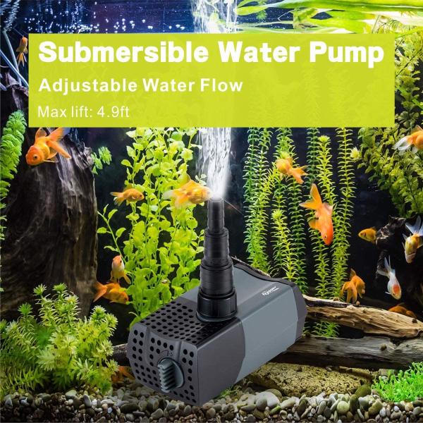 Hygger 80 GPH Adjustable Submersible Water Pump