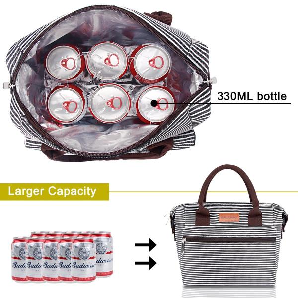 Fashion Insulated Food Cooler Bags For Women Water Resistant 9.7Lx1.2Wx6.2H Inch