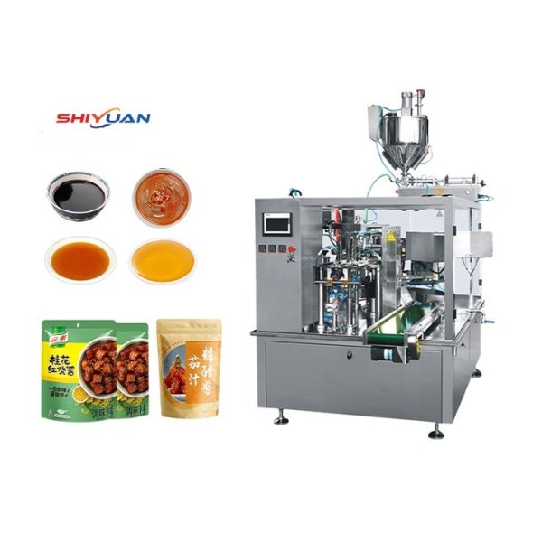 60bags/min Automatic Rotary Packing Machine , Premade Bag Fruit Juice Packaging Machine