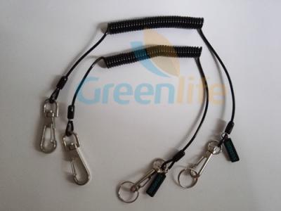 0.8 Steel Wire Inside Best PU Jacket Spring Coiled Protective Lanyard Tether w/Custom Logo Tag