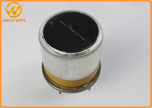 Aluminum Safety Solar Led Flashing Warning Lights White / Yellow / Red / Blue
