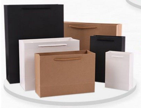 Black box horizontal white card gift paper bag for men and women.