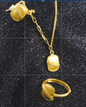 24K earring necklaces ring in one set for many types beautiful