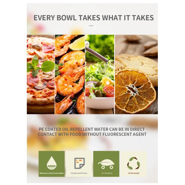 8oz 12oz 16oz 20oz 24oz 26oz 32oz Cuencos de papel biodegradables ecológicos para las industrias