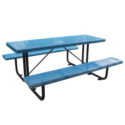 Mesa de piquenique de metal impermeável com bancos anti-ferrugem resistente a intempéries duráveis