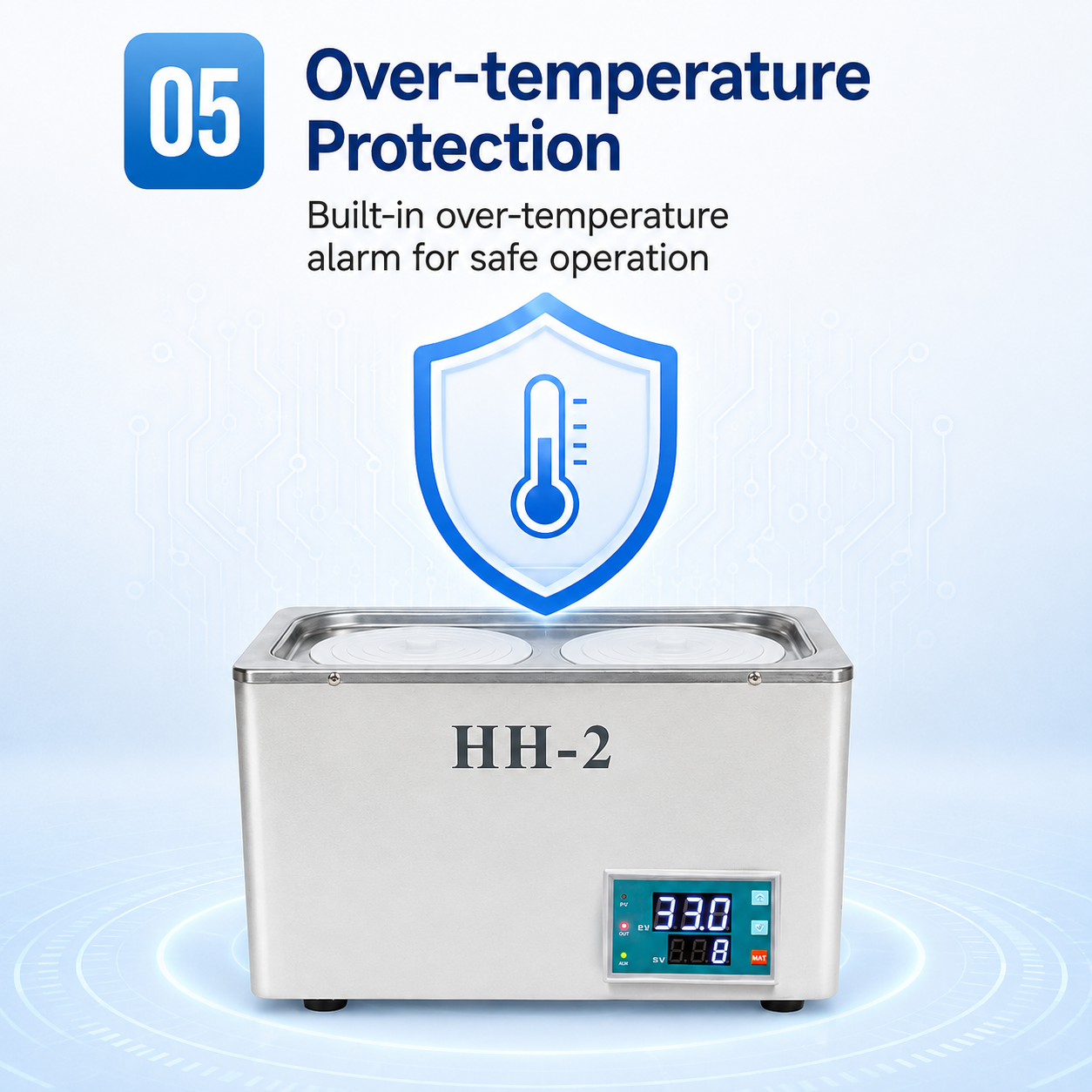 Cenlee Laboratory Reagent Incubation Dual Hole PID Digital Control Room Temp to 100C Constant Temperature Water Bath