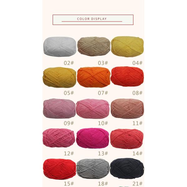 colorful crochet yarn 60% cotton 40% milk cotton yarn sewing yarn for baby